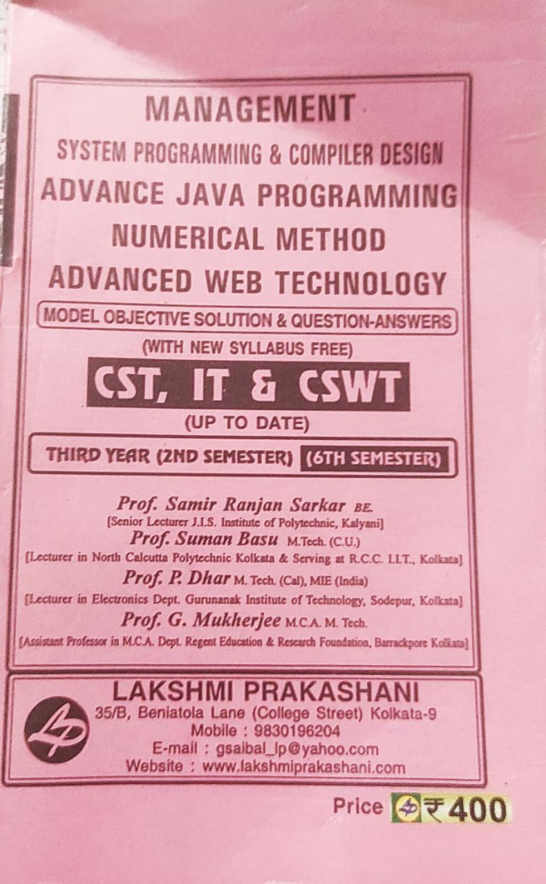 CST (IT) 3rd Semester Polytechnic guide book Lakshmi Publication